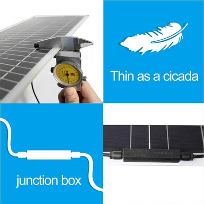 Solar Panel Waterproof 100 W 400w Flexible Set Kit 12v 16v  24v Battery Car Rv Home Outdoor Power Camping Charging - 54Grid - Renewable Energy Store