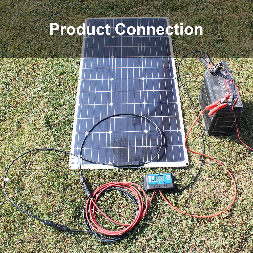 Solar Panel kit 100w 100 Watt 200W 300w 400w Complete Photovoltaic Panels cell 12V 24v Battery Home Car Boat Yacht - 54Grid - Renewable Energy Store