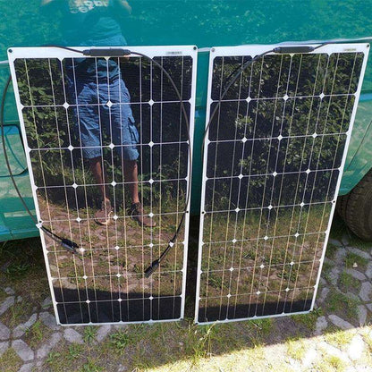 Solar Panel 200W Flexible 20A Solar 12V 24V  Controller Cables Module - 54Grid - Renewable Energy Store