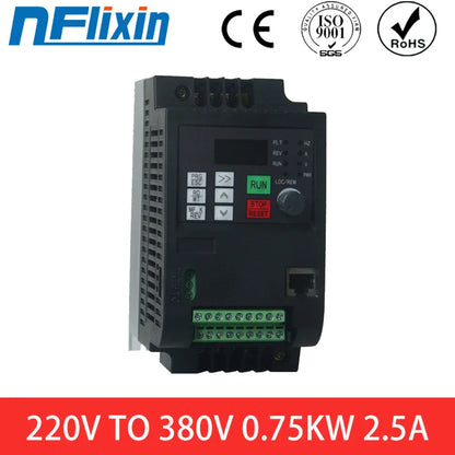 Single Phase to 3 Phase Converter, 220V In to 380V Out, VFD AC Frequency Inverter for 1.5KW, 2.2KW, 4KW, 5.5KW, 7.5KW, 11KW by 54Grid - Renewable Energy Store