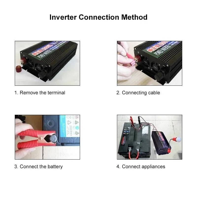 Pure Sine Wave Inverter 2000/3000/4000 W Power DC 12/24V To AC 220V Voltage 50/60HZWith LED - 54Grid - Renewable Energy Store