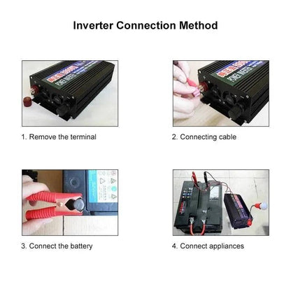 Pure Sine Wave Inverter 2000/3000/4000 W Power DC 12/24V To AC 220V Voltage 50/60HZWith LED - 54Grid - Renewable Energy Store