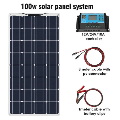 Solar Panel Mono Flexible 200W 100W  10A/20A 12/24V - 54Grid - Renewable Energy Store