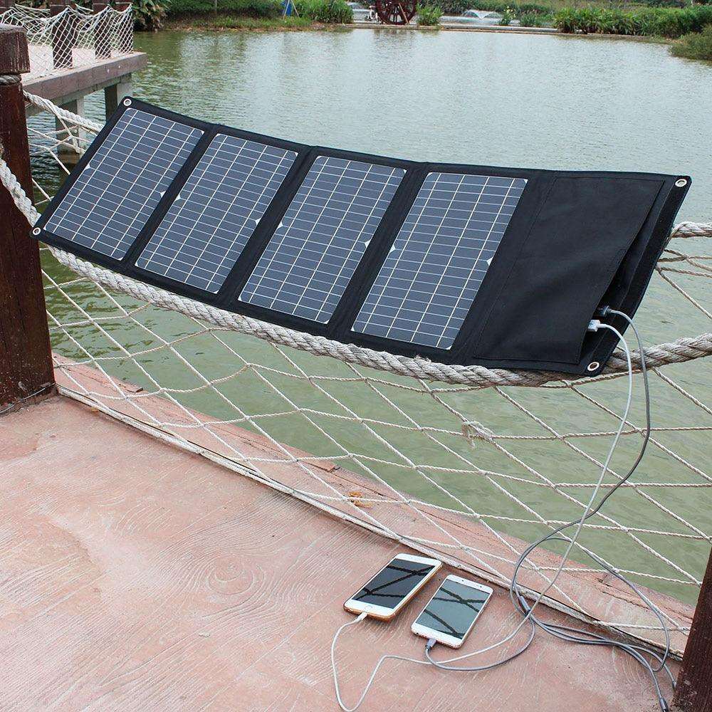 Solar Panel 28W Solar Charger 5V 18V Foldable USB DC  Portable Rechargeable Battery Chargers Phone/Hiking/Camping/Outdoors - 54Grid - Renewable Energy Store