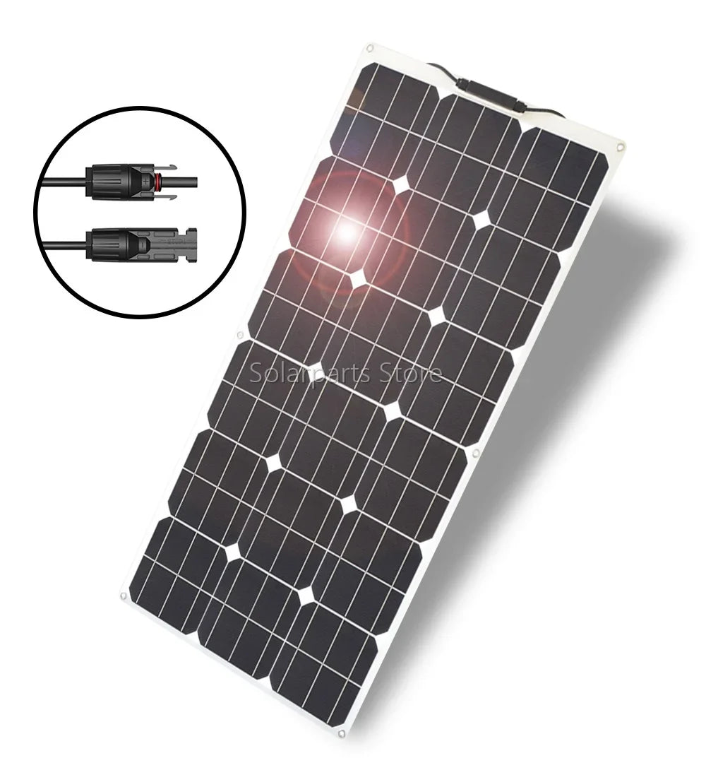 100w 200w 300w 400w Flexible Solar Panel High Efficiency 23% PWM Controller for RV/Boat/Car/Home 12V/24V Battery Charger - 54Grid - Renewable Energy Store