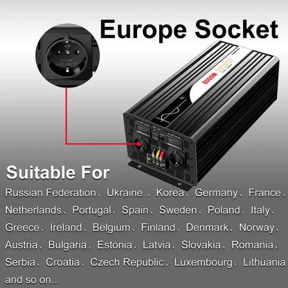 6000W pure sine wave inverter 12v 110v with remote control solar power inverter DC 24v 48v to AC 220v digital display - 54Grid - Renewable Energy Store