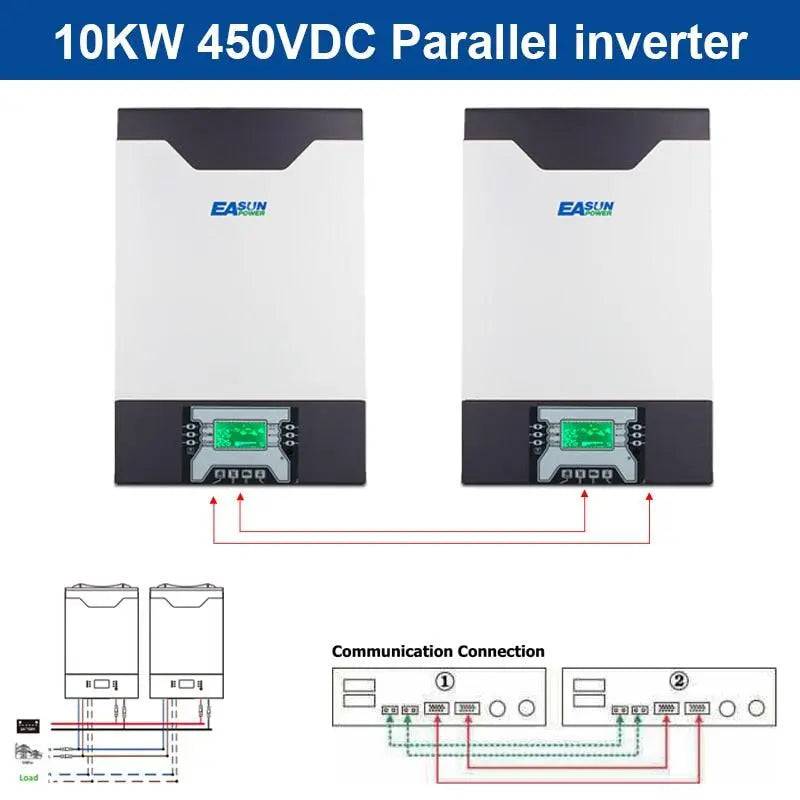 Hybrid Solar Inverter 10KW 80A MPPT Charger PV Input 500VDC  Pure Sine Wave 10000W 48V 230VAC  1&amp;3 Phasen Inverter - 54Grid - Renewable Energy Store