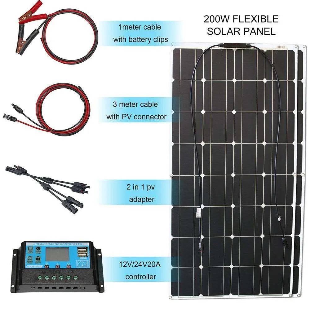 Solar Panel flexible 12/24 V 100 W monocrystalline  battery charger - 54Grid - Renewable Energy Store