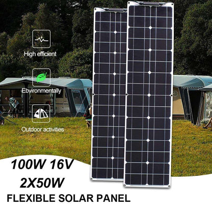 Solar Panel  50 Watt Flexible150/200 W Waterproof Narrow 12/24v Monocrystalline - 54Grid - Renewable Energy Store