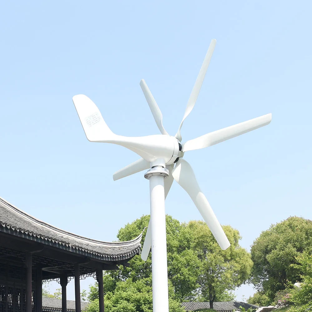 New Energy 5000W 12v 24v 48v Small Windmill 6 Blades Horizontal Wind Turbine Generator Free MPPT controller For Homeuse by 54Grid - Renewable Energy Store