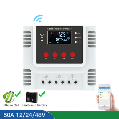 20A 30A 40A 50A 60A Solar Charge Controller With WiFi APP Control For 12V 24V 48V Battery by 54Grid - Renewable Energy Store