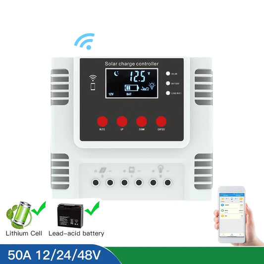 20A 30A 40A 50A 60A Solar Charge Controller With WiFi APP Control For 12V 24V 48V Battery by 54Grid - Renewable Energy Store