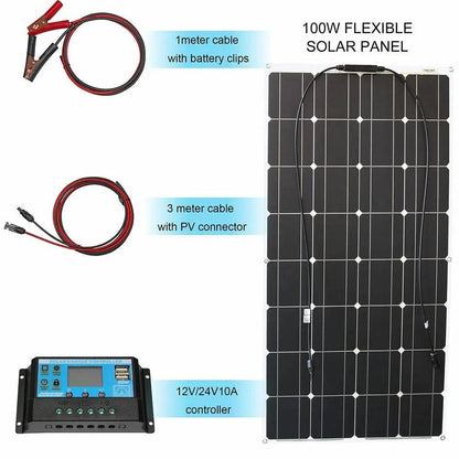 Solar Panels Flexible 100/200/300W solar controller 12V  battery charger - 54Grid - Renewable Energy Store