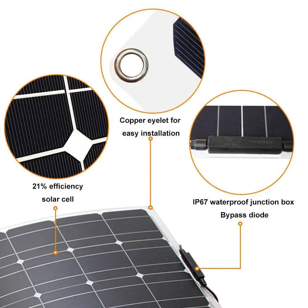 Solar Panel Monocrystalline Charger 500w 300w 200w Energy Systems 12v  Cell Diy  Module Camping Car - 54Grid - Renewable Energy Store