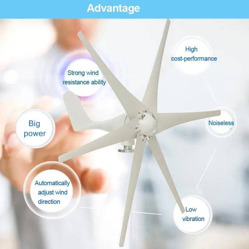 Wind Turbine Generator 6000W Windmill 12/24/48V 6 Blade - 54Grid - Renewable Energy Store