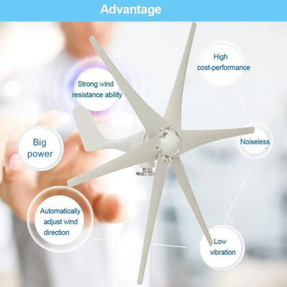Wind Turbine Generator 6000W Windmill 12/24/48V 6 Blade - 54Grid - Renewable Energy Store