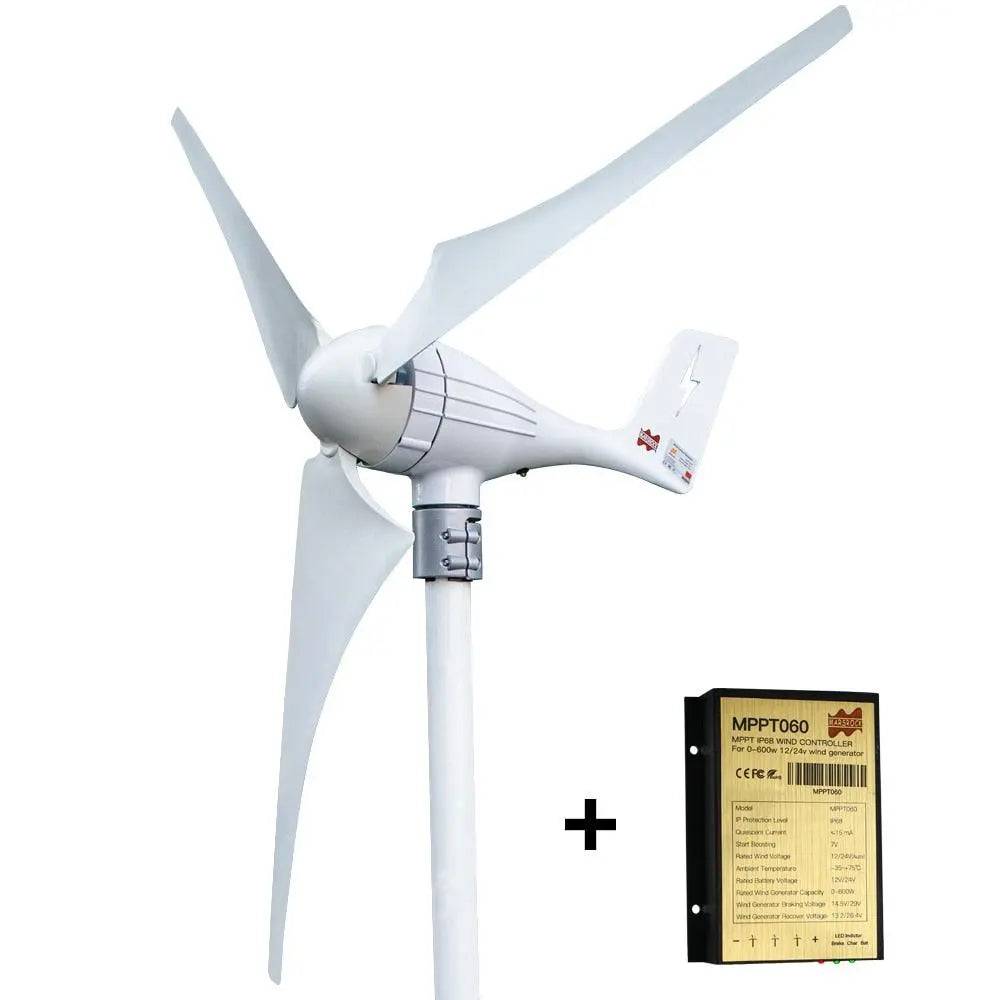 Wind Turbine Generator 600W 12/24V LED Light MPPT Charge Controller - 54Grid - Renewable Energy Store