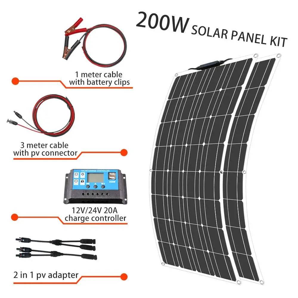 Solar Panel Kit Complete 400/300/200/100 Watts Flexible Solar 12V - 54Grid - Renewable Energy Store