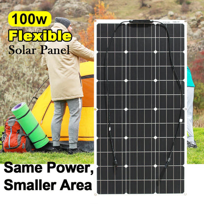 Solar Panel 100w 200w 300w 400w Flexible High Efficiency PWM 12V/18V/24V Battery Charger  Controller Solar Kit for Boat/Car/Home 54Grid - Renewable Energy Store