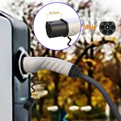 feyree EV Charger Type2 Cable Female Car Side to Type2 Male Plug 16A 3.5KW 32A 7KW 1Phase 11KW 22KW 3 Phase for Electric Car by 54Grid - Renewable Energy Store