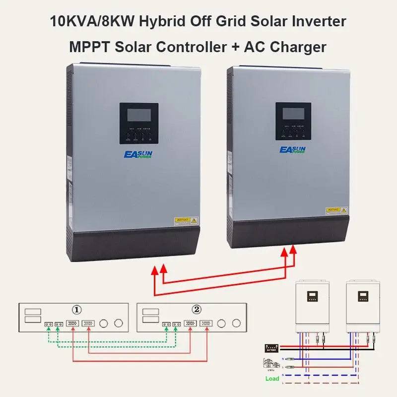 Solar Inverter 8000W 60A MPPT 10KVA Off Grid Inverter 48V 220V Pure Sine Wave Hybrid Inverter 60A Battery Charger - 54Grid - Renewable Energy Store