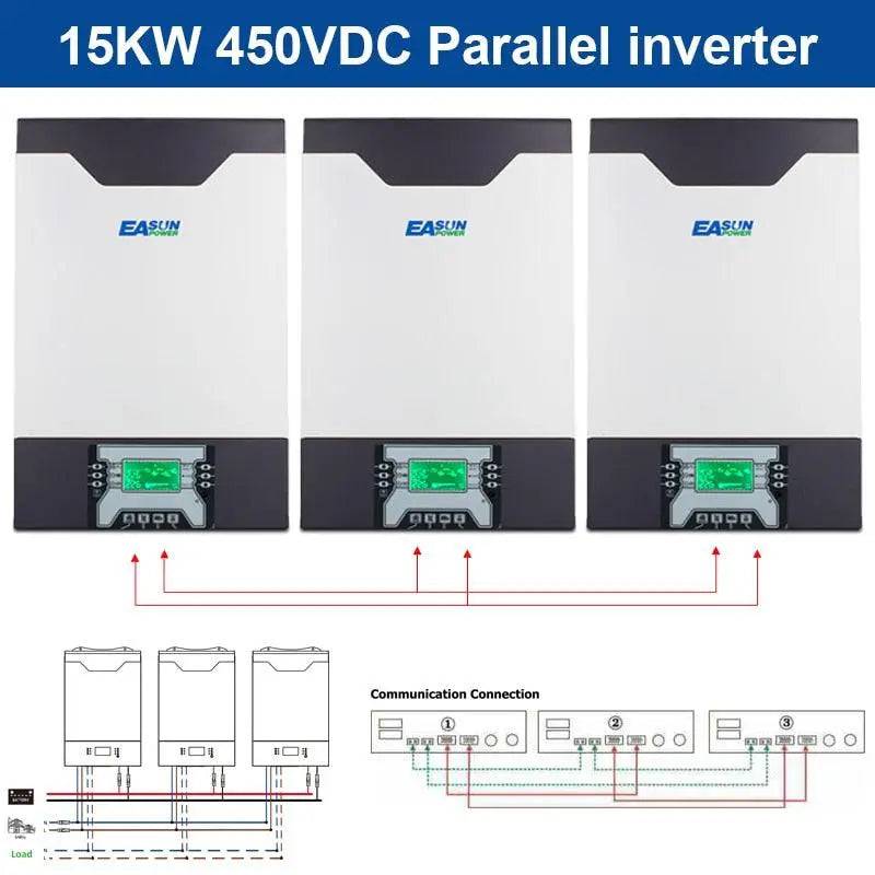 Solar Inverter 5000VA/5000W 15KW  Battery Charger 3Phase 80A MPPT Parallel Inverter 48V 230VAC 380V Pure Sine Wave Hybrid Inverter With - 54Grid - Renewable Energy Store