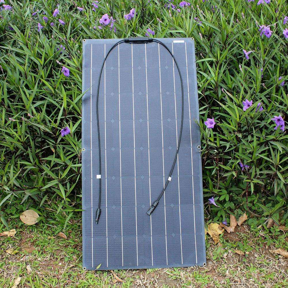 Solar Panel Black Monocrystalline Cell ETFE PET 300w 200w 100w Flexible 12V 24V Battery Charger 1000w Home Complete System Kit - 54Grid - Renewable Energy Store
