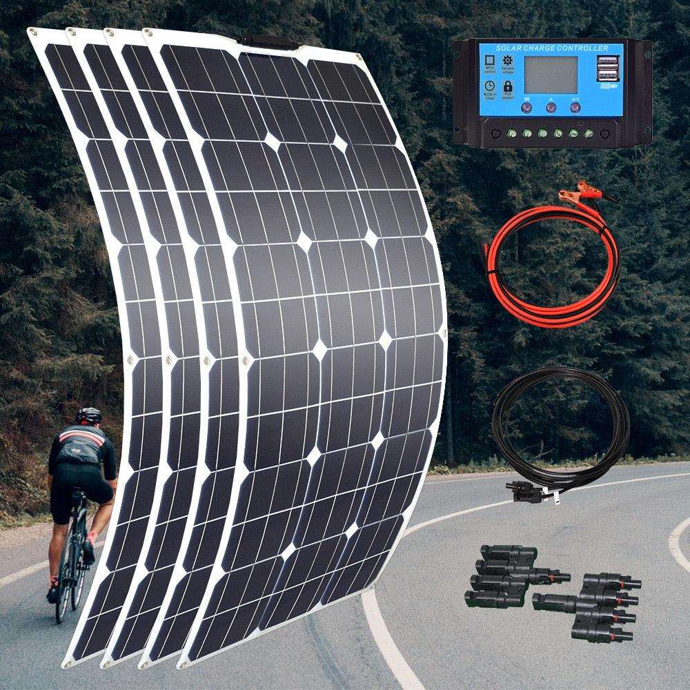 Solar Panel 100/200/300/400 W Flexible PWM Controller 12V/24V Battery Charger - 54Grid - Renewable Energy Store