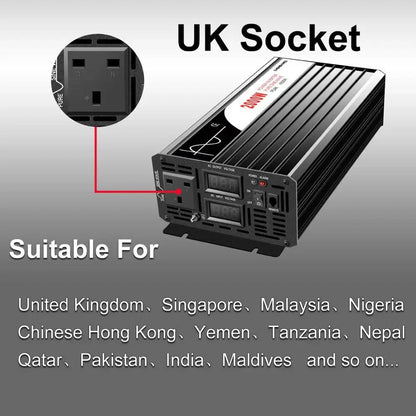 6000W pure sine wave inverter 12v 110v with remote control solar power inverter DC 24v 48v to AC 220v digital display - 54Grid - Renewable Energy Store