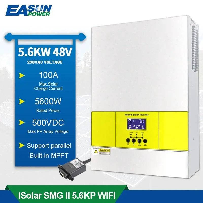 Solar Inverter  5.6KW PV input 500Vdc   Charger 5500W Power MPPT 100A Pure Sine Wave Inverter With WiFI 220VAC 48VDC - 54Grid - Renewable Energy Store