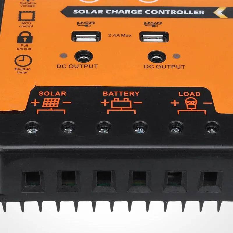 Solar Charge Controller 12/24V 70A  Panel Battery Regulator Dual USB 5V LCD Display - 54Grid - Renewable Energy Store