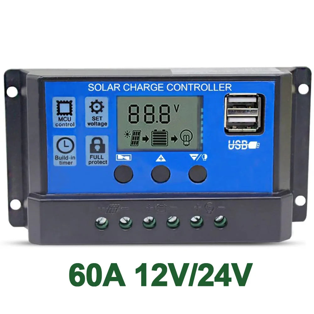 Solar Panel kit Accessories 10a 20a 30a 40a 50a 60a PWM Controller 12v 100w Flexible Module Cable Battery - 54Grid - Renewable Energy Store