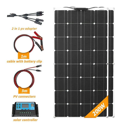 Home Solar Panel  Flexible Diy China 1000w 300w 200w Battery System 12v High Efficiency Solar Power Cell Charger - 54Grid - Renewable Energy Store
