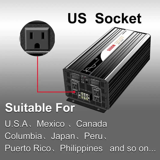 5000W (remote control) pure sine wave solar power inverter DC 12V 24V 48V to AC 110V  220V digital display - 54Grid - Renewable Energy Store