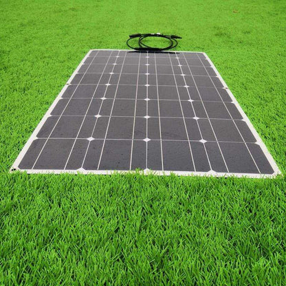 Solar Panel 200w 100w ETFE PET 100W Flexible Solar Panel For 12V Battery Charger Monocrystalline Cell - 54Grid - Renewable Energy Store