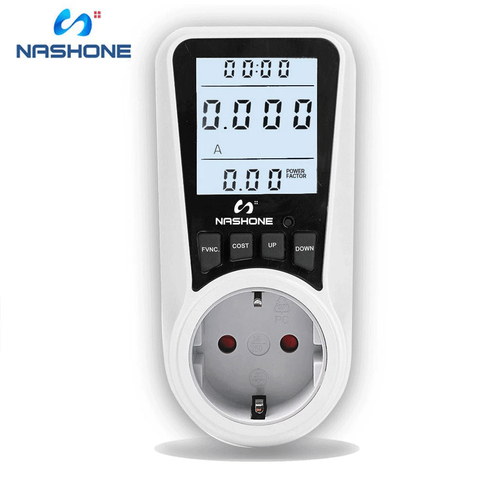 Digital Wattmeter 220V 110V AC Power Meter Electricy consumption Energy Meter EU Plug Power Kilowatt Wattage Electricity Meter - 54Grid - Renewable Energy Store