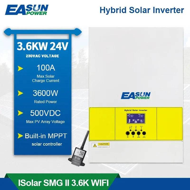 Solar Inverter 3600W  MPPT 100A  Solar Charger 220V Pure Sine Wave Off Grid Inverter PV 4000W 500VDC Input No Battery - 54Grid - Renewable Energy Store