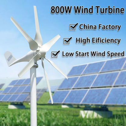 Small Wind Turbine Generator Fit for Home Lights Windmill 800W With Controller Gift All Sets With 5 Years Warranty by 54Grid - Renewable Energy Store