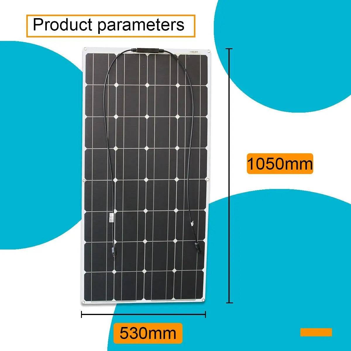Solar Panel High Efficiency 100w 500w Charger Portable 12v 24v Battery Controller System Flexible Set Camping Power Bank - 54Grid - Renewable Energy Store