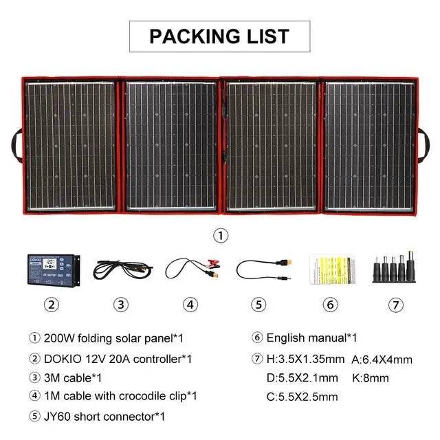 Solar Panel 200 W Flexible USB  18 V 36V for Boats/Out-door Camping Charge 12V - 54Grid - Renewable Energy Store