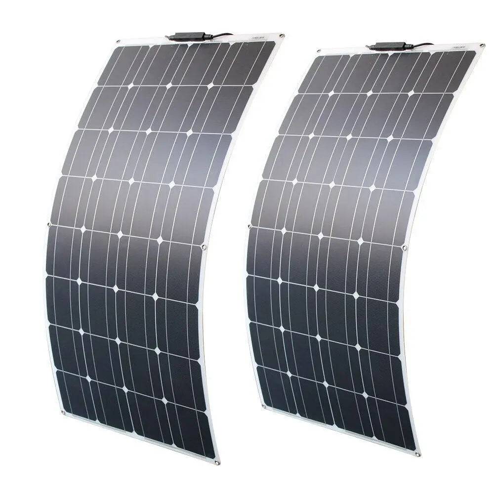 Solar Panel Black Monocrystalline Cell ETFE PET 300w 200w 100w Flexible 12V 24V Battery Charger 1000w Home Complete System Kit - 54Grid - Renewable Energy Store