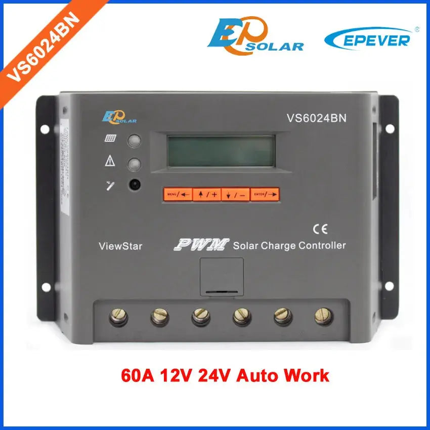 12v 24v auto type 60A Solar Controller VS6024BN 60amp USb cable and MT50 remote meter temperature sensor PWM EPEVER - 54Grid - Renewable Energy Store