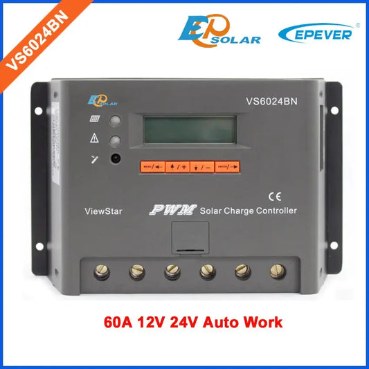 12v 24v auto type 60A Solar Controller VS6024BN 60amp USb cable and MT50 remote meter temperature sensor PWM EPEVER - 54Grid - Renewable Energy Store