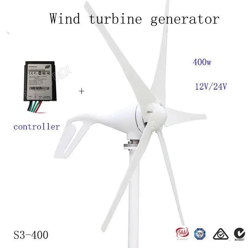 Wind Turbine Generator 400/600W small windmill 12/24V dc  charge controller - 54Grid - Renewable Energy Store