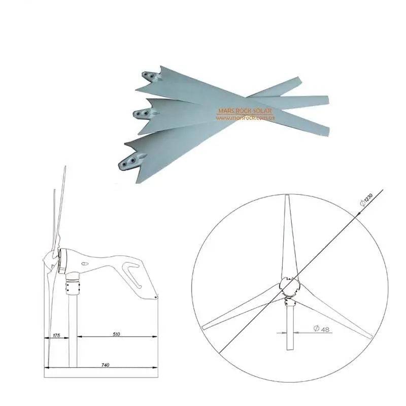 Wind Turbine Generator 400/600W small windmill 12/24V dc  charge controller - 54Grid - Renewable Energy Store