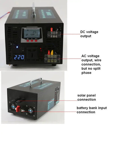 2000W Hybrid Power Inverter 12V 220V Pure Sine Wave Solar Inverter 24V/48V DC to 120V/230V/240V DC/AC Converter 30A Controller - 54Grid - Renewable Energy Store