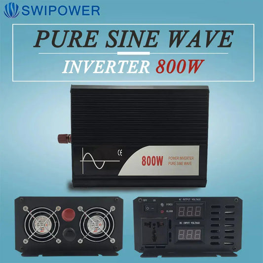 800W pure sine wave solar power inverter DC 12V 24V 48V  to AC 110V 220V - 54Grid - Renewable Energy Store