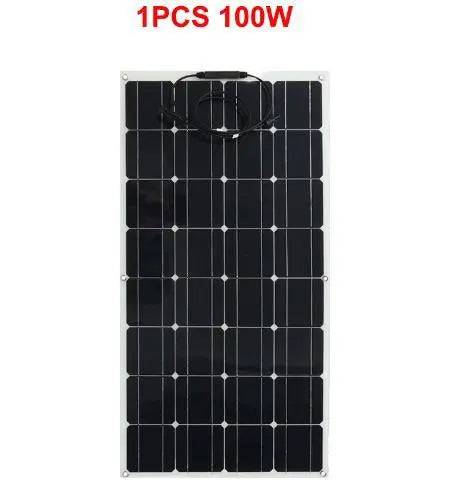 Solar Panel 200w 100w ETFE PET 100W Flexible Solar Panel For 12V Battery Charger Monocrystalline Cell - 54Grid - Renewable Energy Store