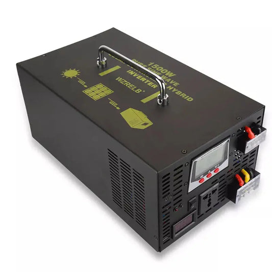 1500W Pure Sine Wave Hybrid Inverter 24V to 220V DC to DC/AC Transformer Power Inverter 12V/48V to 120V/230V/240V 30A Controller - 54Grid - Renewable Energy Store