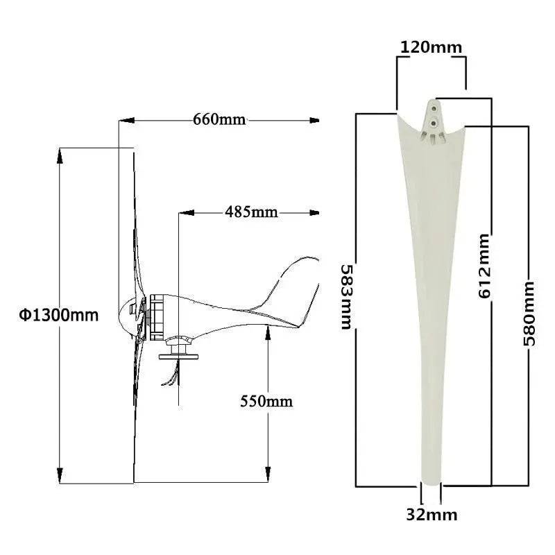 Wind Turbine Generator 6000W Windmill 12/24/48V 6 Blade - 54Grid - Renewable Energy Store